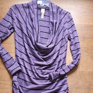 Purple Striped Women's Sweater